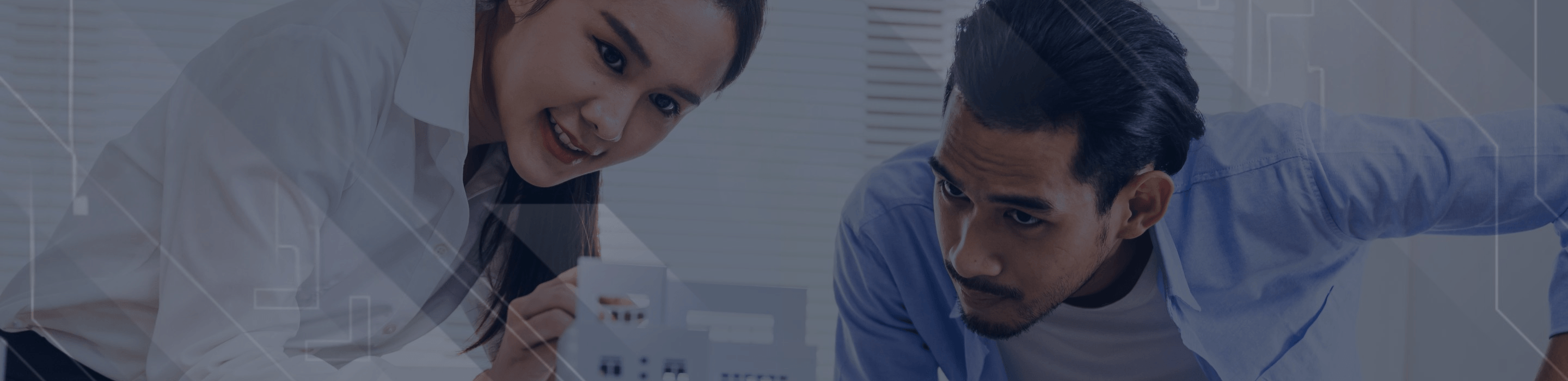 Engineers looking at building design